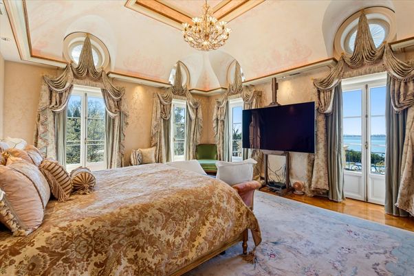Bedroom, Chandelier, Interior, Wood Texture Flooring