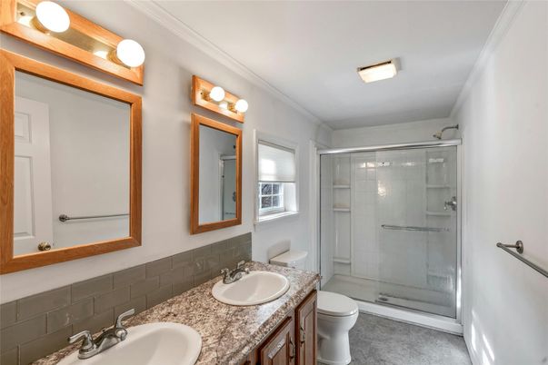 Bathroom, Dual Sink Vanities, Glass Shower, Interior