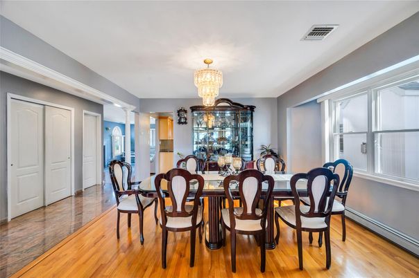 Chandelier, Dining room, Interior, Wood Texture Flooring