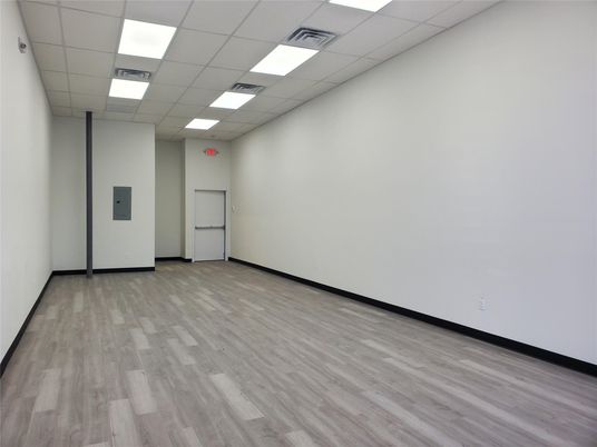 Elevator, Empty room, Interior, Recessed Lighting, Wood Texture Flooring