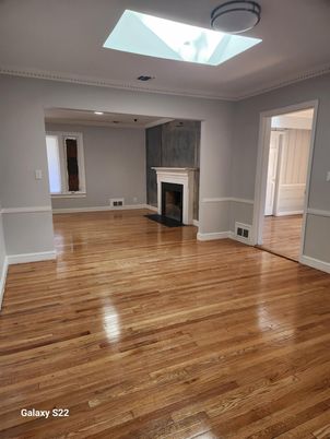 Empty room, Fireplace, Interior, Recessed Lighting, Wood Texture Flooring