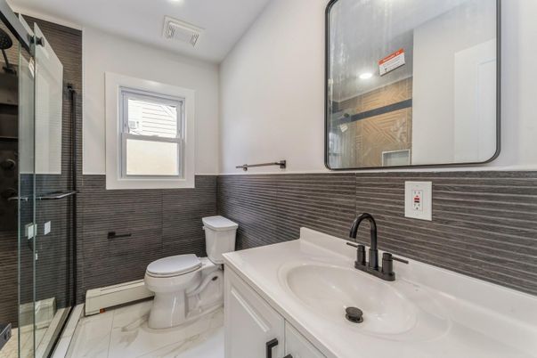 Bathroom, Glass Shower, Interior, Marble, Recessed Lighting
