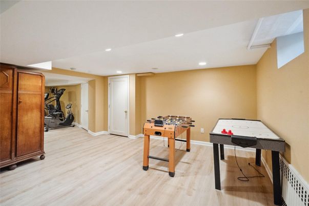 Game Room, Interior, Recessed Lighting, Wood Texture Flooring