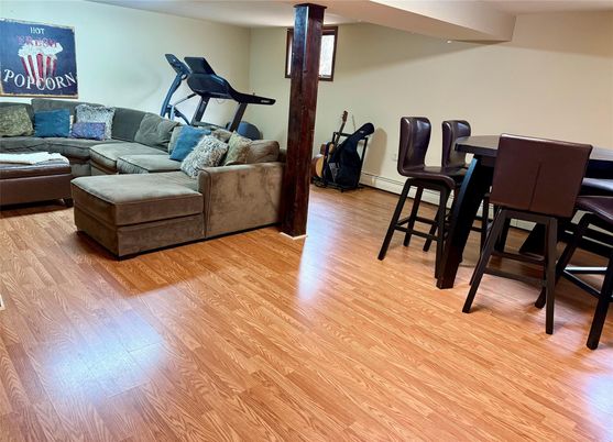 Dining room, Fitness Equipment, Interior, Living room, Wood Texture Flooring