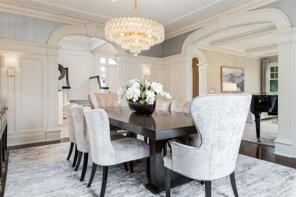 Chandelier, Dining room, Interior, Piano, Wood Texture Flooring