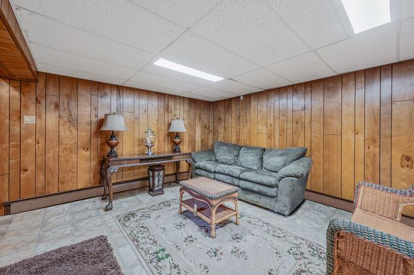Interior, Living room, Recessed Lighting, Wooden Walls