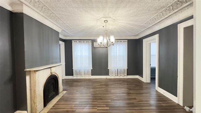 Empty room, Fireplace, Interior, Wood Texture Flooring