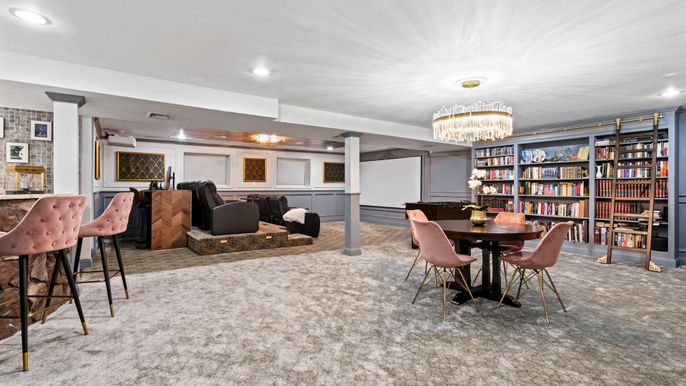 Chandelier, Dining room, Interior, Recessed Lighting