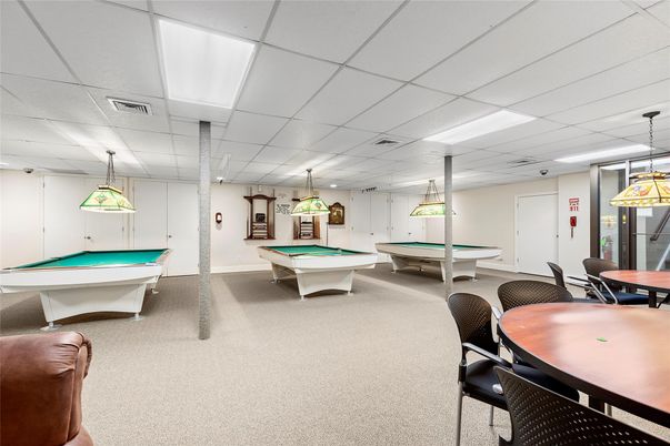 Billiard Table, Game Room, Interior, Pendant Lights