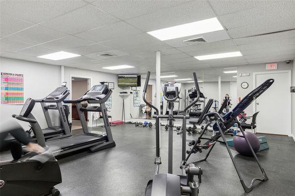 Fitness Equipment, Gym, Interior, Recessed Lighting