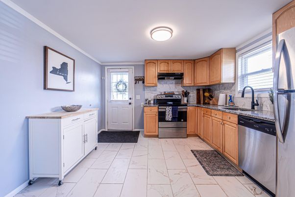 Interior, Kitchen, Marble, Stainless Steel Appliances