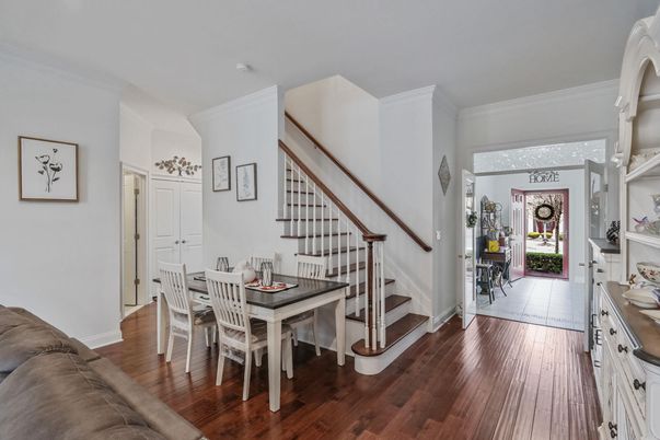 Dining room, Interior, Wood Texture Flooring