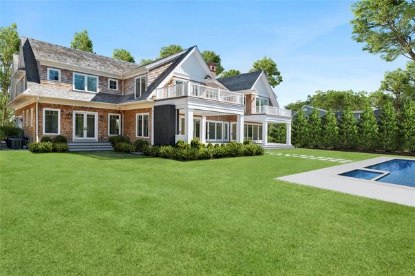 Backyard, Exterior, Facade, Brick Facade, Pool, Farmhouse