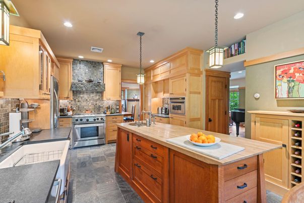 Interior, Kitchen, Pendant Lights, Recessed Lighting, Stainless Steel Appliances
