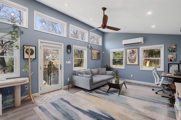 Home Office, Interior, Recessed Lighting, Wood Texture Flooring