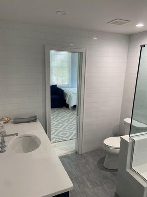 Bathroom, Bedroom, Interior, Recessed Lighting, Wood Texture Flooring