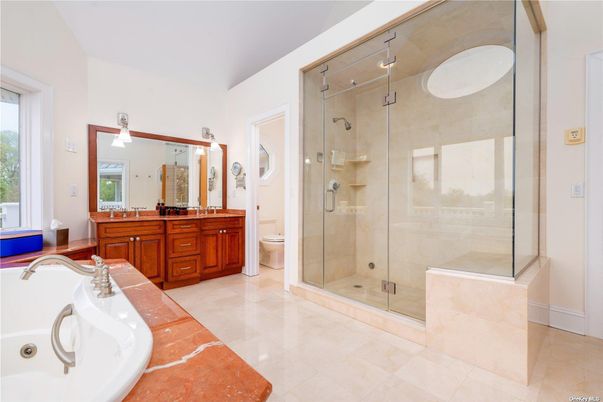 Bathroom, Dual Sink Vanities, Glass Shower, Interior