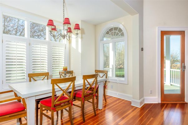 Chandelier, Dining room, Interior, Wood Texture Flooring