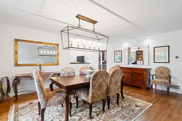 Dining room, Interior, Pendant Lights, Stone Walls, Wood Texture Flooring