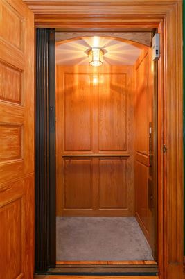 Elevator, Interior, Wooden Walls