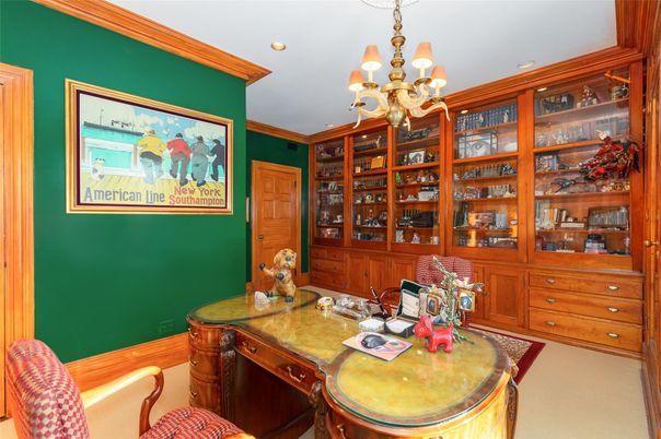 Chandelier, Home Office, Interior, Recessed Lighting