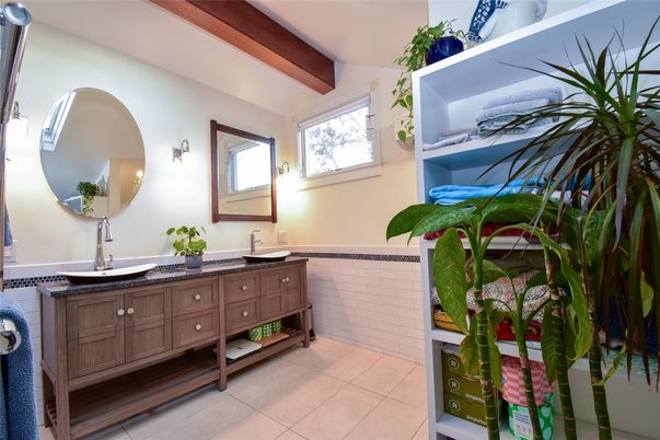Bathroom, Dual Sink Vanities, Interior, Wooden Beams