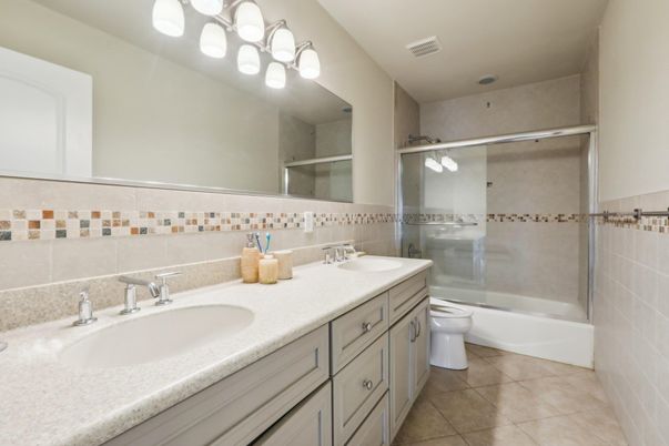 Bathroom, Dual Sink Vanities, Glass Shower, Interior