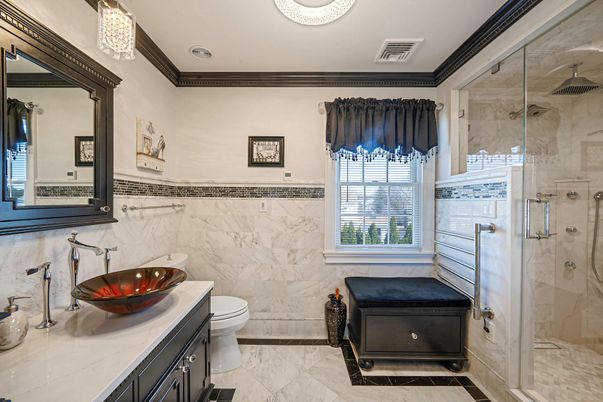 Bathroom, Glass Shower, Interior, Marble, Marble Walls