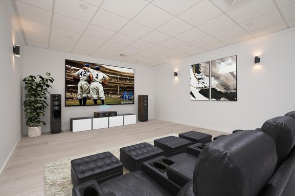 Interior, Theatre Room, Wood Texture Flooring