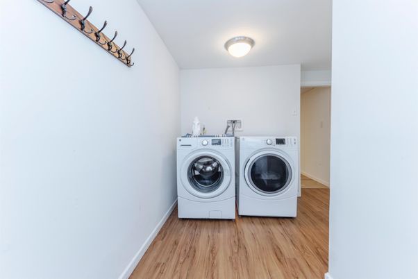 Interior, Washer, Wood Texture Flooring