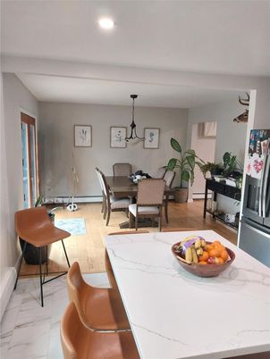 Dining room, Interior, Marble, Pendant Lights, Recessed Lighting