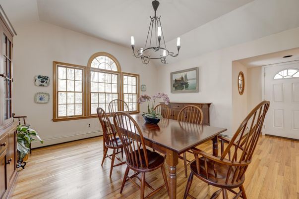 Chandelier, Dining room, Interior, Wood Texture Flooring