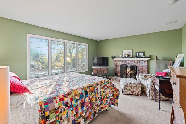 Bedroom, Fireplace, Interior