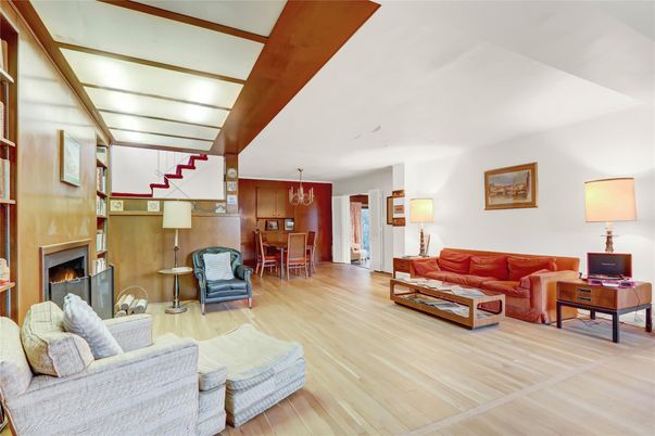 Chandelier, Dining room, Fireplace, Interior, Living room, Pendant Lights, Wood Texture Flooring