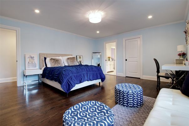 Bedroom, Home Office, Interior, Recessed Lighting, Wood Texture Flooring