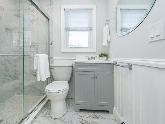 Bathroom, Glass Shower, Interior, Marble, Marble Walls