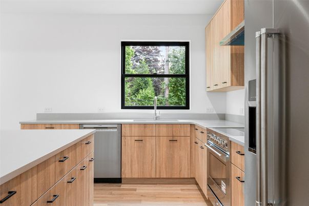 Interior, Kitchen, Stainless Steel Appliances, Wood Texture Flooring