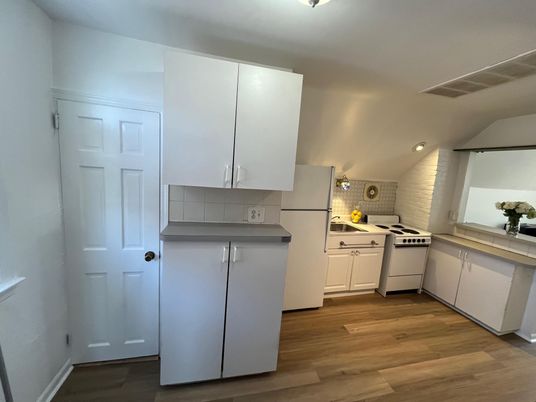 Interior, Kitchen, Stainless Steel Appliances, Wood Texture Flooring