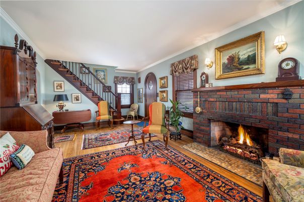 Fireplace, Interior, Living room, Piano, Wood Texture Flooring