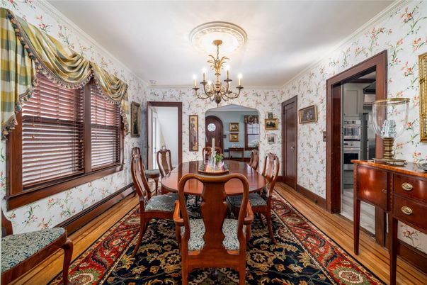 Chandelier, Dining room, Interior, Wood Texture Flooring