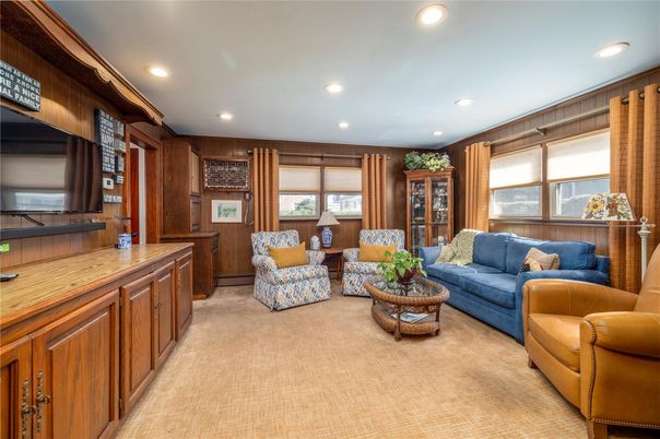 Interior, Living room, Recessed Lighting, Wooden Walls