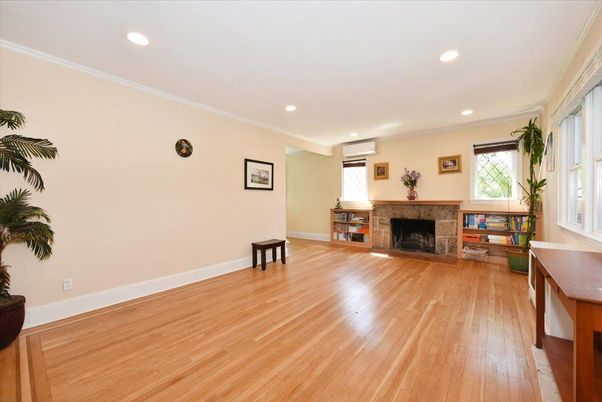 Fireplace, Interior, Recessed Lighting, Wood Texture Flooring
