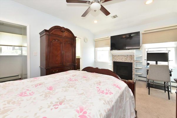 Bedroom, Fireplace, Home Office, Interior, Recessed Lighting