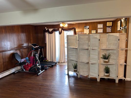 Fitness Equipment, Interior, Wood Texture Flooring, Wooden Walls