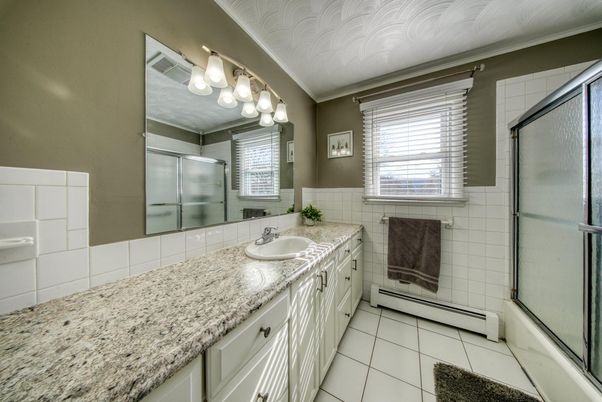 Bathroom, Dual Sink Vanities, Glass Shower, Interior