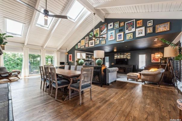 Dining room, Fireplace, Interior, Living room, Wood Texture Flooring
