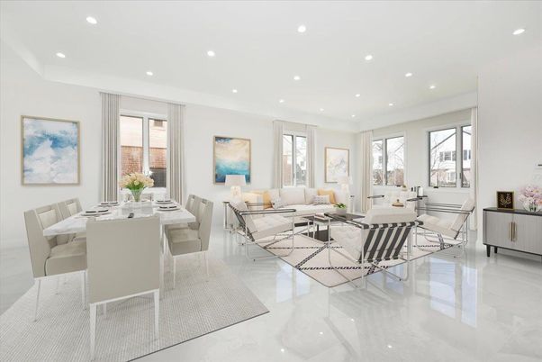 Dining room, Interior, Living room, Recessed Lighting