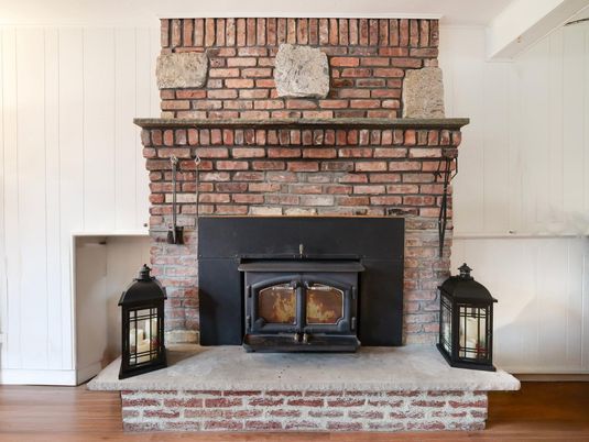 Fireplace, Interior, Wood Texture Flooring