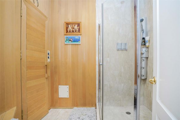 Bathroom, Glass Shower, Interior, Wooden Walls