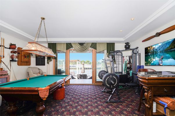 Billiard Table, Fitness Equipment, Game Room, Interior, Pendant Lights, Recessed Lighting
